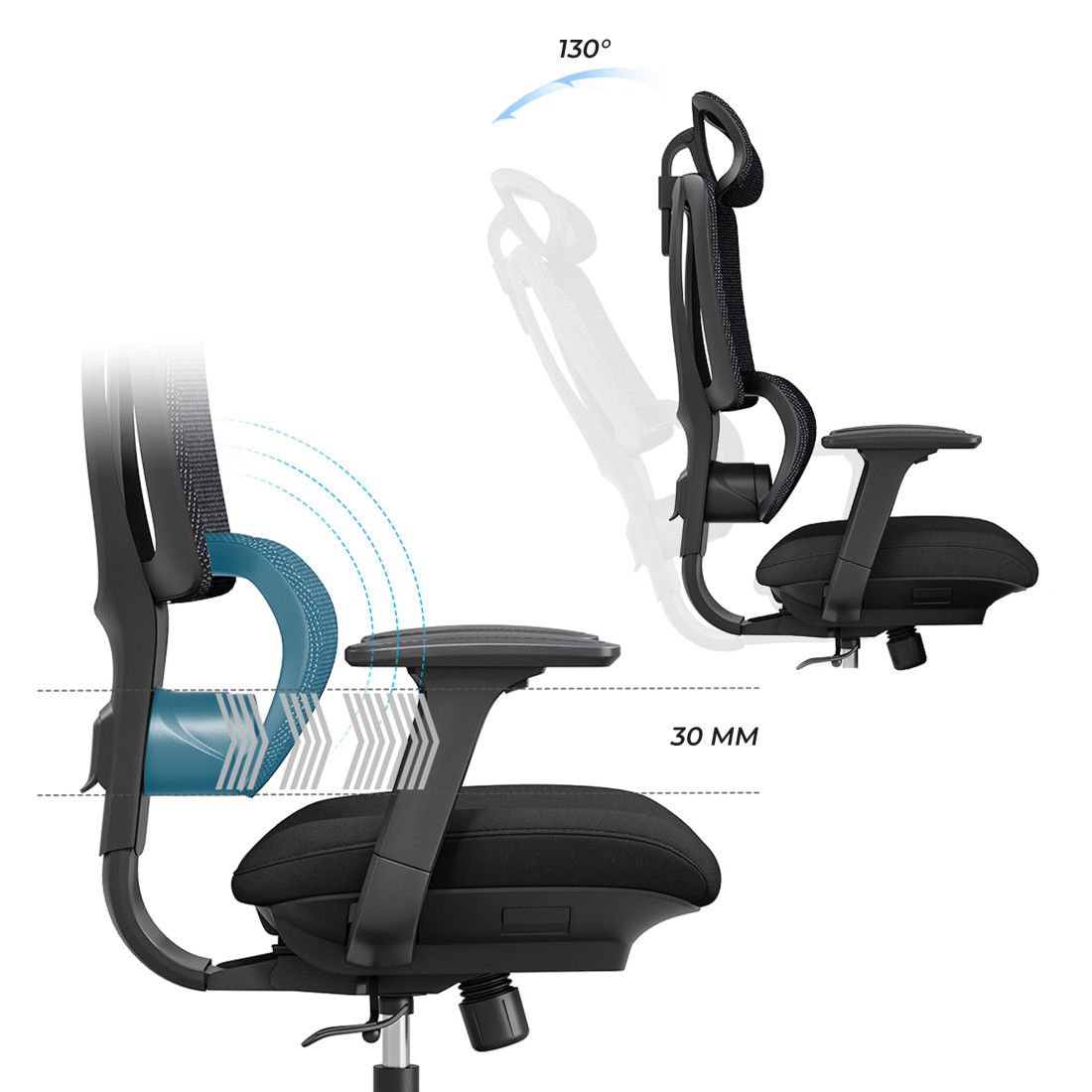 silla ergonomica negro motion malla 11