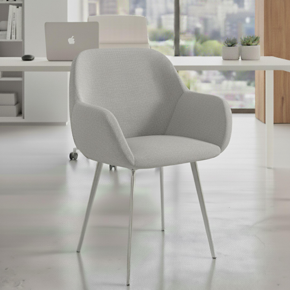 silla confidente gris moon 4 patas 2