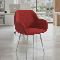 Silla Confidente Moon Estructura 4 patas - ROJO, cromo Second image