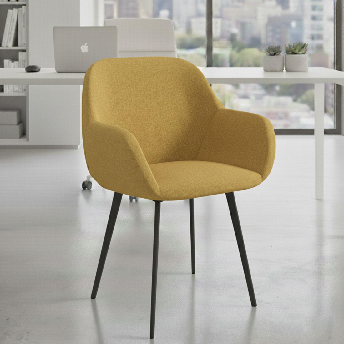 silla confidente amarillo moon 4 patas 2
