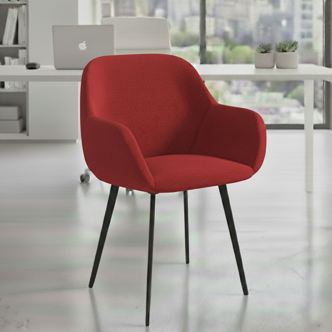 silla confidente rojo moon 4 patas 2