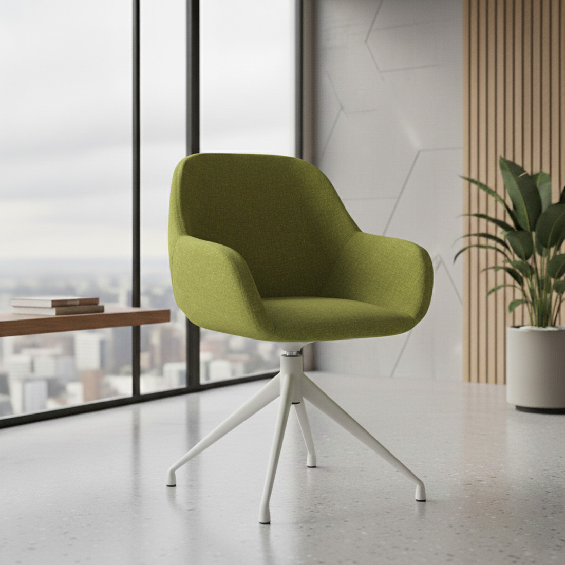 silla confidente verde moon giratoria 2