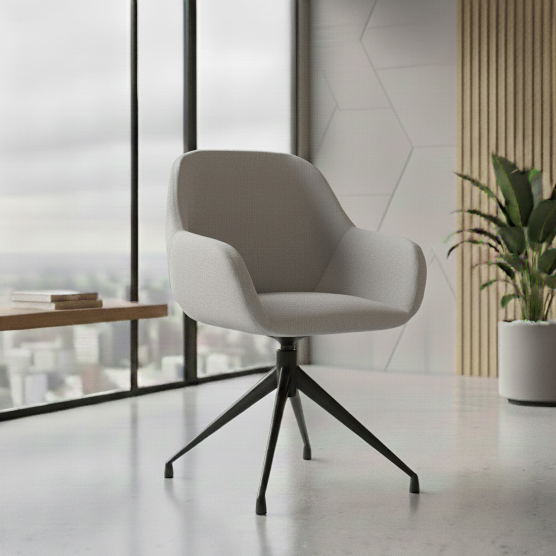 silla confidente gris moon giratoria 2