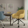 silla confidente amarillo moon giratoria con ruedas 2