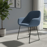 Silla de visitante Moon estructura patin - AZUL, Negro Second image