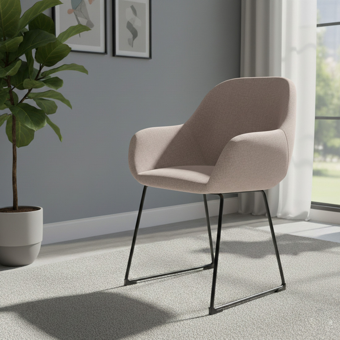 silla confidente beige moon patin 2