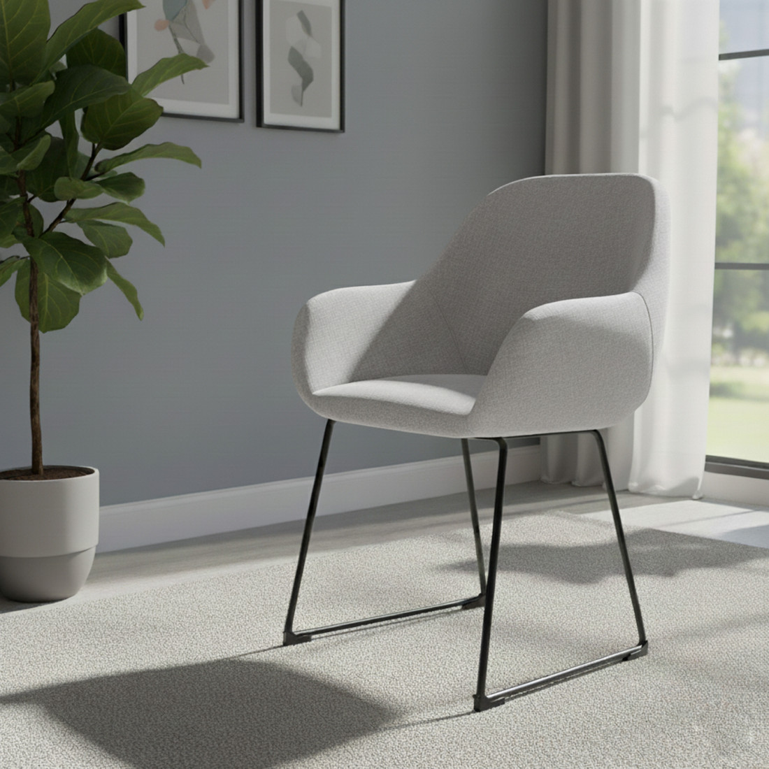 silla confidente gris moon patin 2