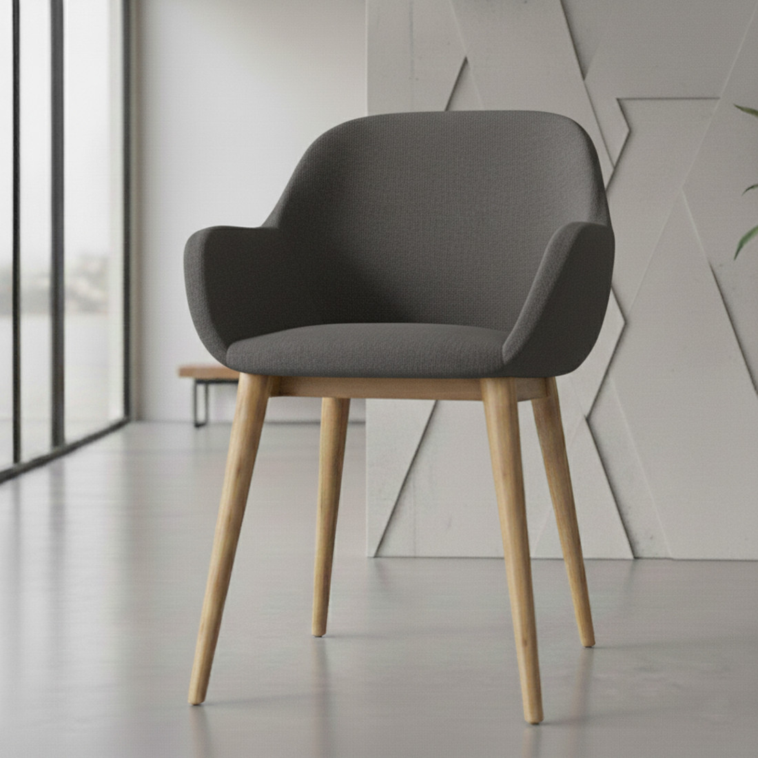 silla confidente antracita moon 4 patas madera 2