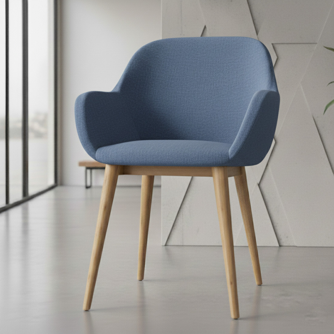 silla confidente azul moon 4 patas madera 2