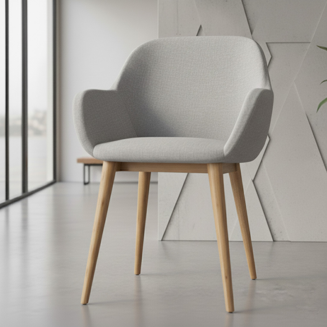 silla confidente gris moon 4 patas madera 2
