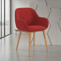 Silla confidente Moon 4 patas madera maciza - ROJO Second image