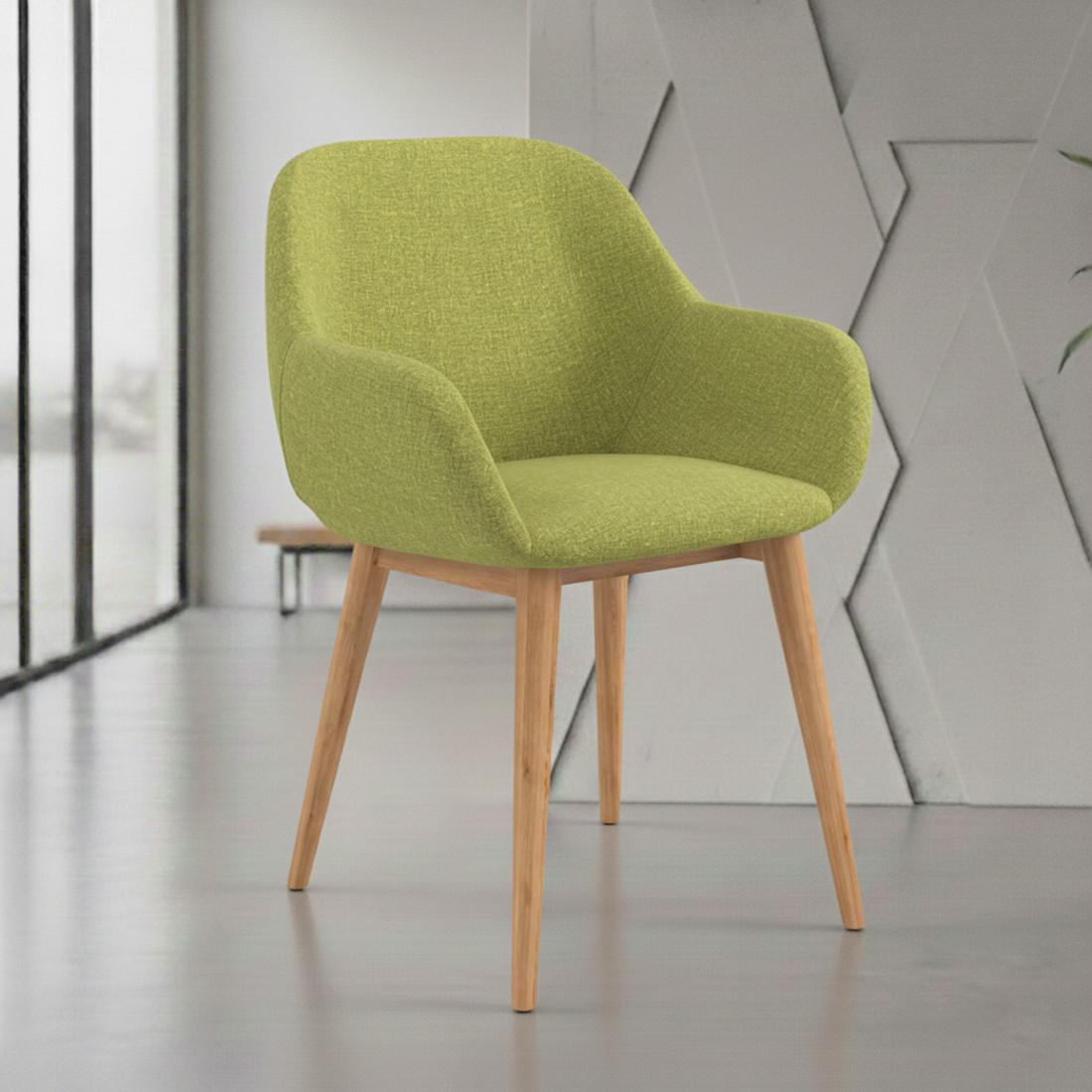 silla confidente verde moon 4 patas madera 2