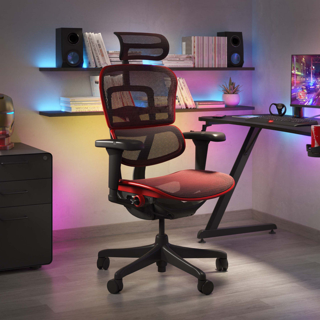 silla ergonomica rojo ergohuman black carbon gaming red 2