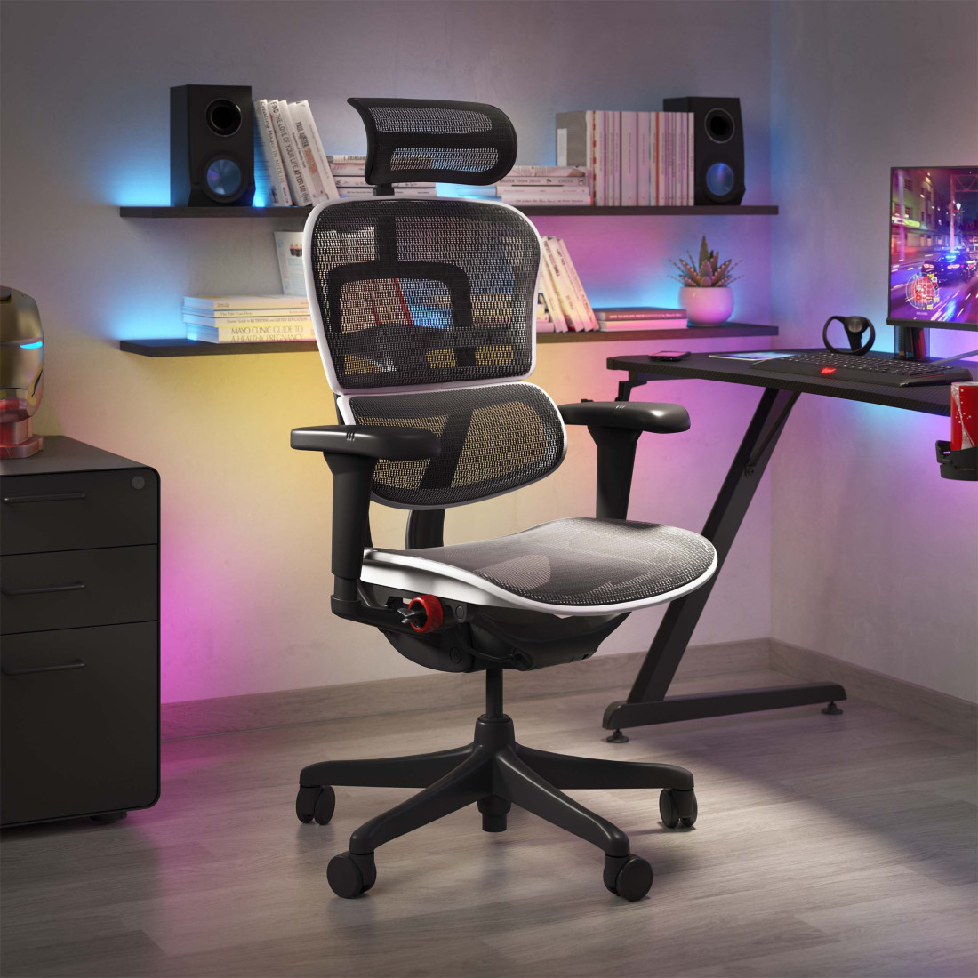 silla ergonomica blanco ergohuman black carbon gaming red 2