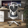 silla ergonomica gris prime estructura blanca malla 2