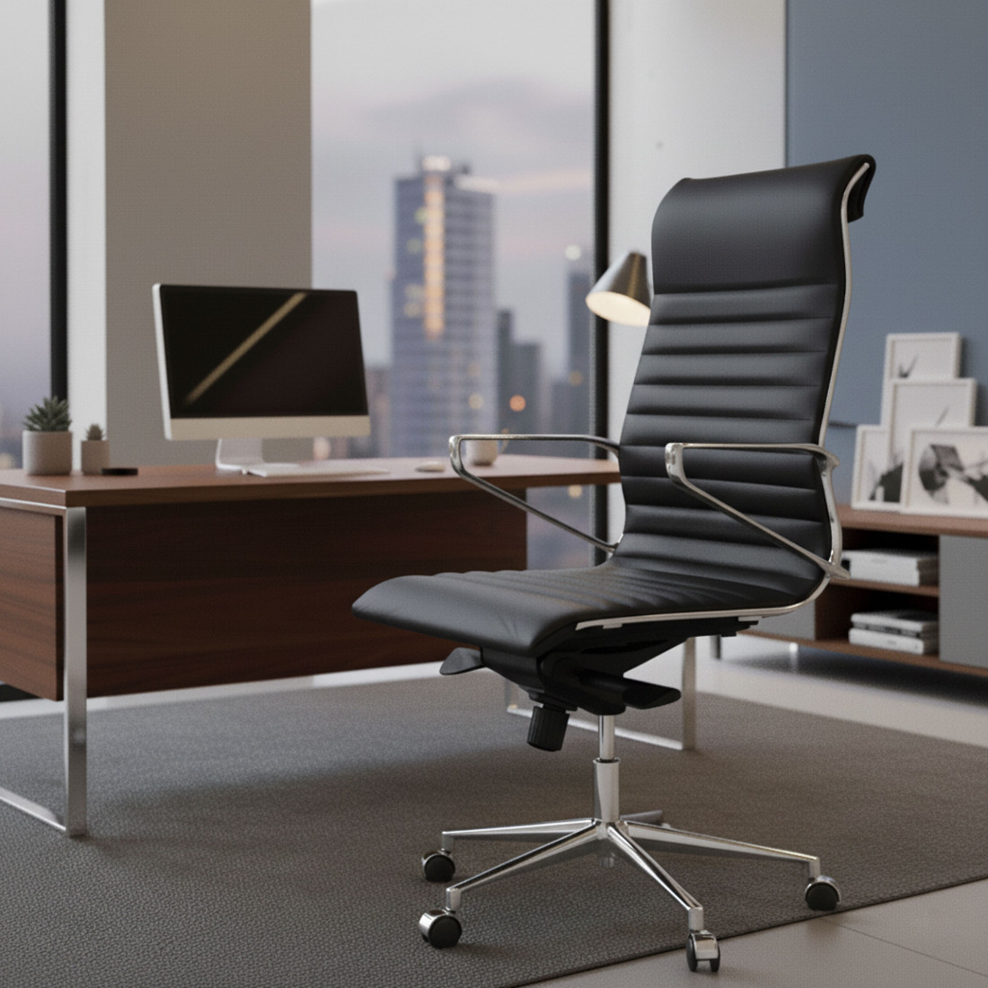 silla ejecutiva negro forli respaldo alto piel natura piel natural 2