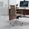 sillon de oficina marron cafe croma estructura cromada ecopiel piel sintetica 2