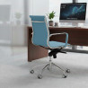 sillon de oficina azul celeste croma estructura cromada ecopiel piel sintetica 2