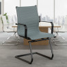 silla confidente gris croma estructura negra ecopiel piel sintetica 2
