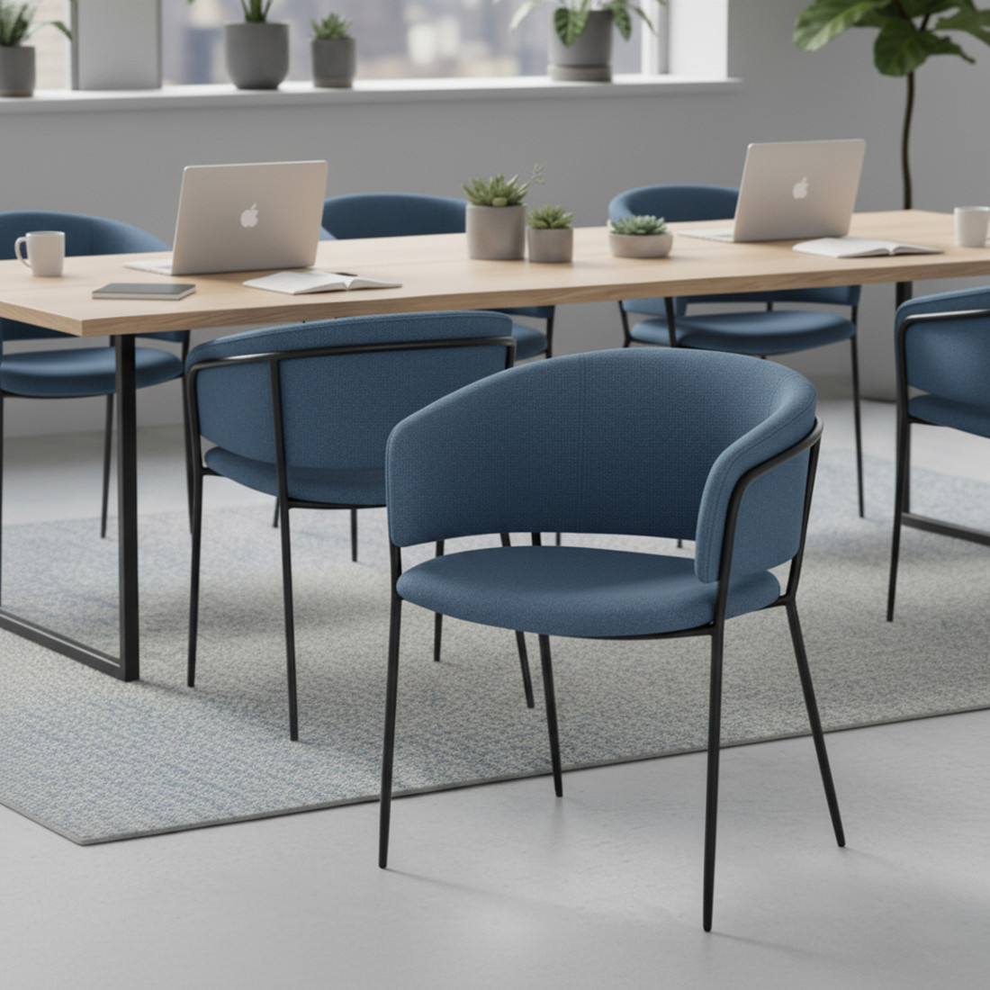 silla confidente azul sophie tela 2