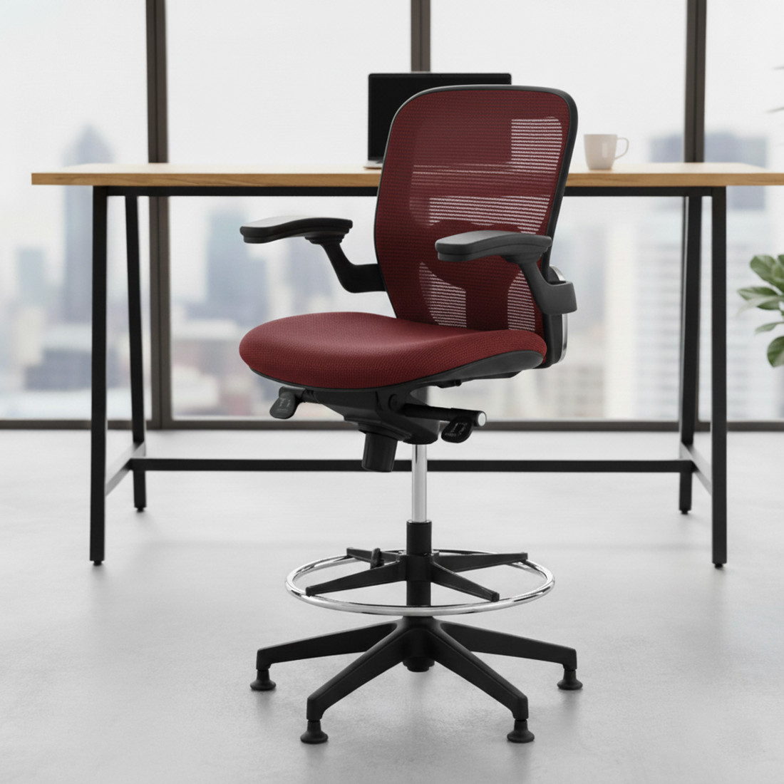 taburete de oficina rojo gioconda taburete de oficina malla 2
