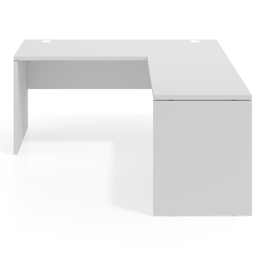 Mesa de escritorio en L Work fondo 60 estructura monocolor