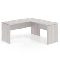 Mesa de escritorio en L Work fondo 60 estructura bicolor - California/Blanco mate, 140X160