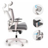 silla ergonomica gris kendo estructura blanca reposacabezas malla 3