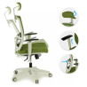 silla ergonomica verde kendo estructura blanca reposacabezas malla 3