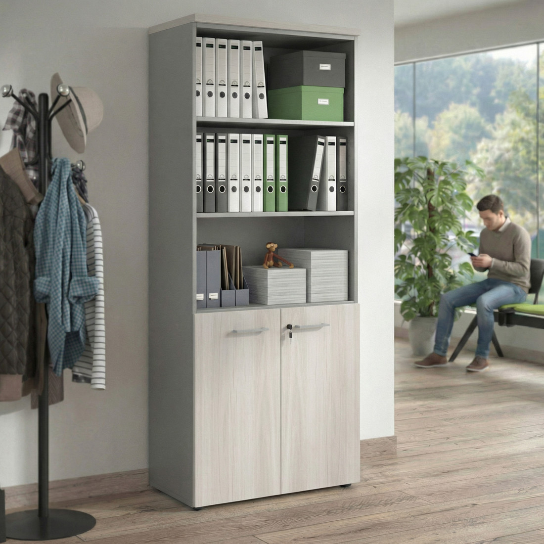Estantería de oficina Basic 193x80cm con puerta baja