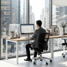 Mesa de oficina Kube fondo 68cm estructura blanca