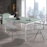 Mesa para coworking encimera continua fondo 126 cm estructura blanca