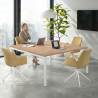 Mesa para coworking encimera continua fondo 166 cm estructura blanco