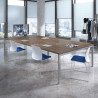 Mesa para coworking Kube doble, encimera continua fondo 166 cm, estructura aluminio