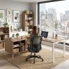 Mesa de oficina con pedestal estantes Kube fondo 80cm estructura blanca