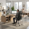 Mesa de dirección con pedestal estantes Kube fondo 100cm estructura blanca