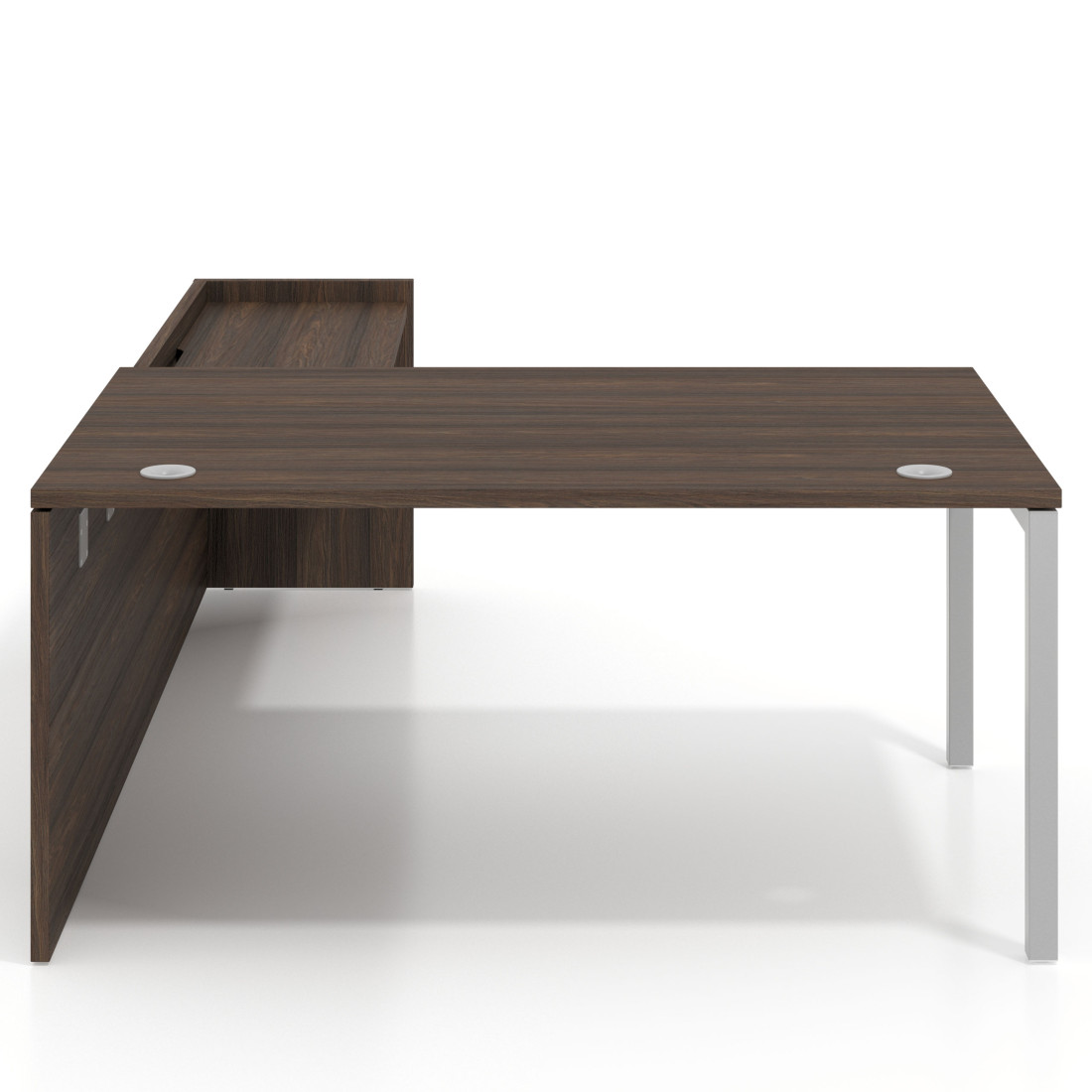 Mesa de dirección en L Kube fondo 100cm con ala WorkPlus estructura aluminio