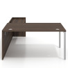 Mesa de dirección en L Kube fondo 100cm con ala WorkPlus estructura aluminio