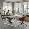 Mesa oficina multipuesto bench Delta fondo 166cm estructura blanca