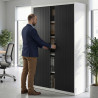armario de persiana 185x120 negro strong blanco 2