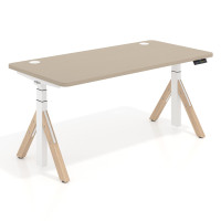 Escritorio Elevable Erghos Alpha estructura de madera 4 cantos curvos - CANVAS, 120x68