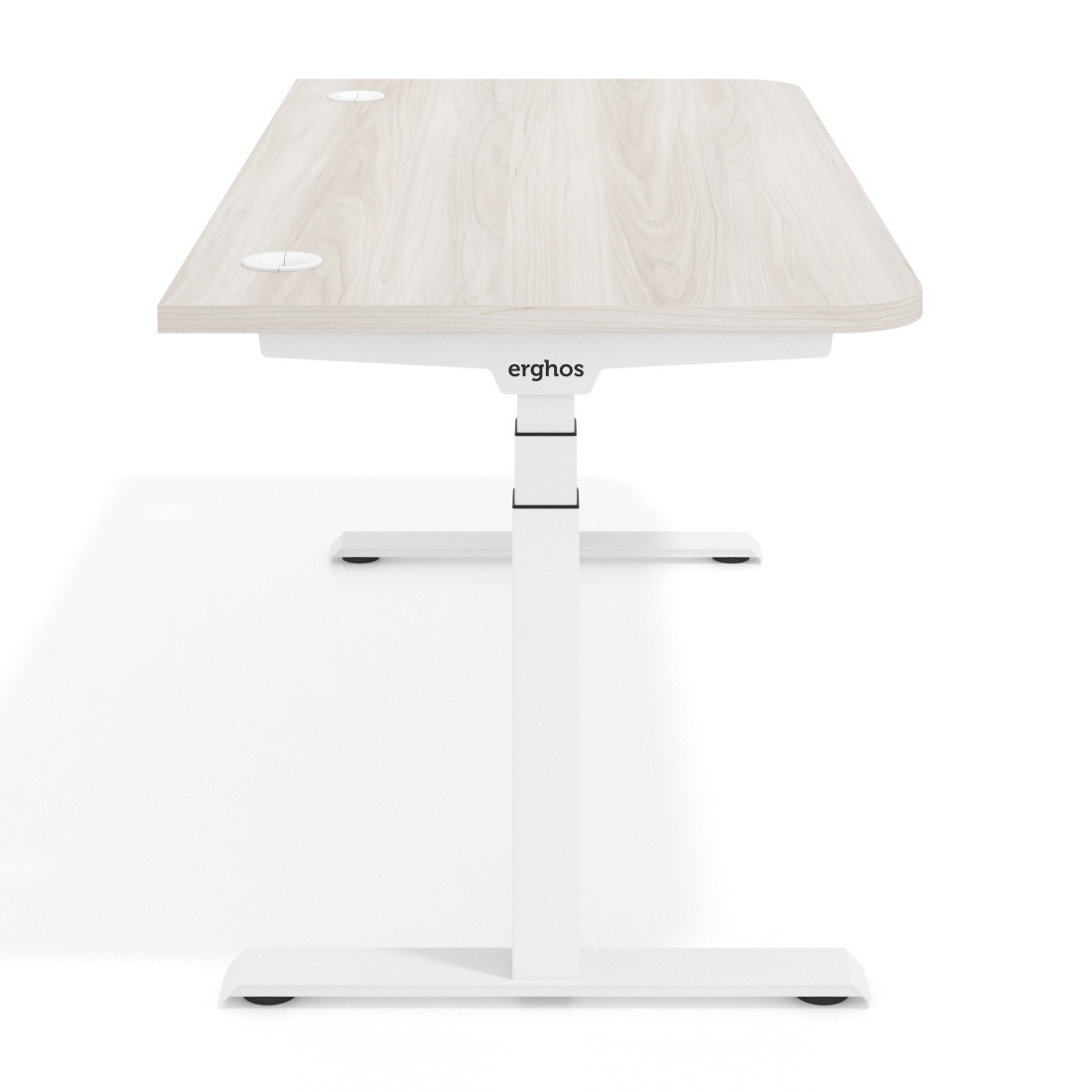 Escritorio Elevable Erghos Motion Pro estructura blanca 2 cantos curvos