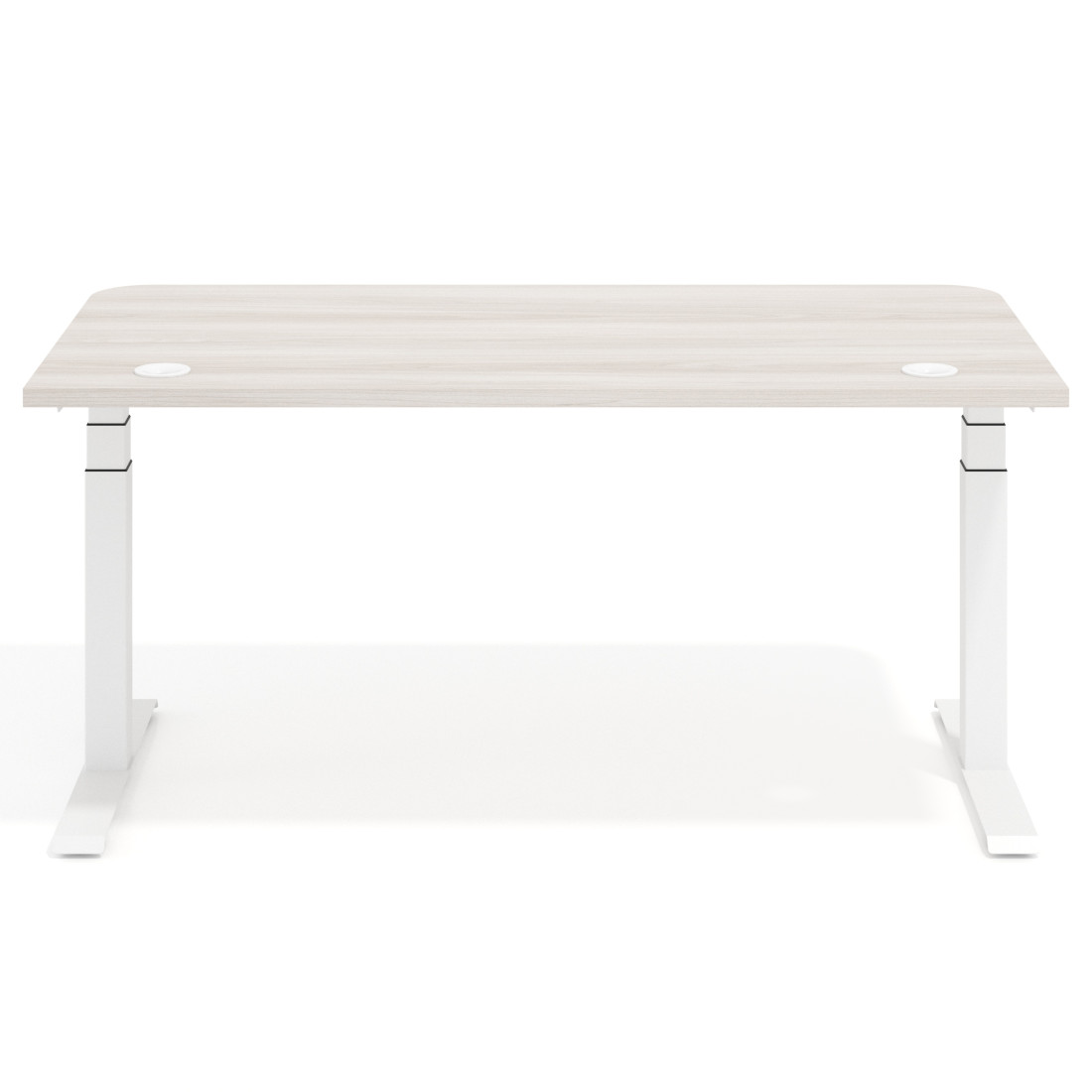 Escritorio Elevable Erghos Motion Pro estructura blanca 2 cantos curvos