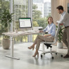 Escritorio Elevable Erghos Motion Pro estructura blanca 2 cantos curvos