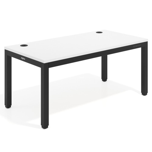 Escritorio Elevable Erghos Quad 4 patas, estructura negra canto recto - BLANCO MATE, 160X80
