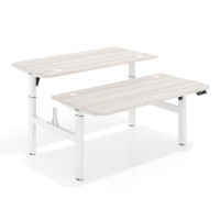 Mesa Multipuesto Elevable eléctrica Erghos Motion estructura blanca 2 cantos curvos - CALIFORNIA, 120x166