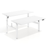Mesa Multipuesto Elevable eléctrica Erghos Motion estructura blanca canto recto - BLANCO MATE, 120x166