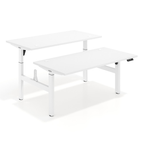 Mesa Multipuesto Elevable eléctrica Erghos Motion estructura blanca canto recto - 120x166