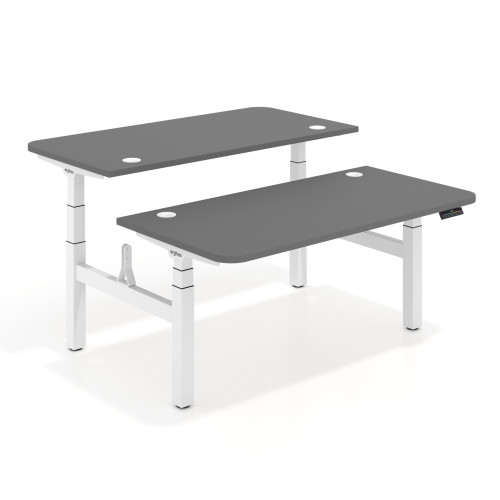 Mesa Multipuesto Elevable eléctrica Erghos Motion Pro estructura blanca 2 cantos curvos - 120x166
