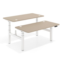 Mesa Multipuesto Elevable eléctrica Erghos Motion Pro estructura blanca 4 cantos curvos - CANVAS, 120x166